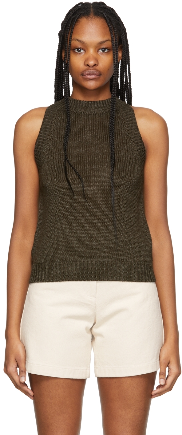 Khaki Paper Tank Top