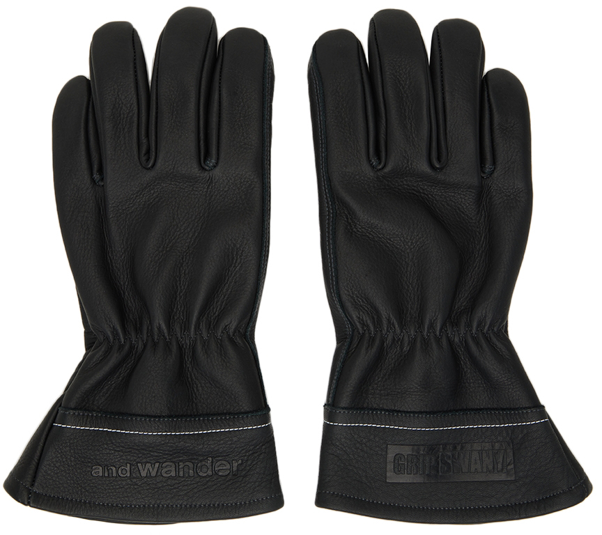 and wander: Black GRIP SWANY Edition Takibi Gloves | SSENSE