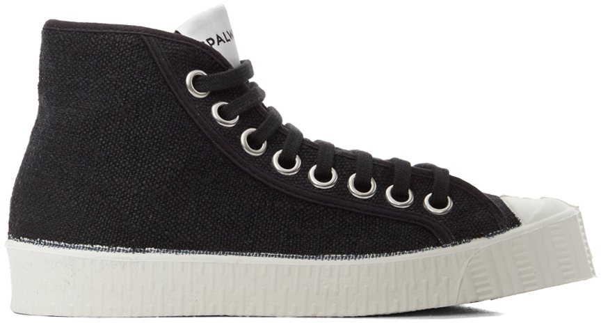 Spalwart Black Linen Special Mid Sneakers