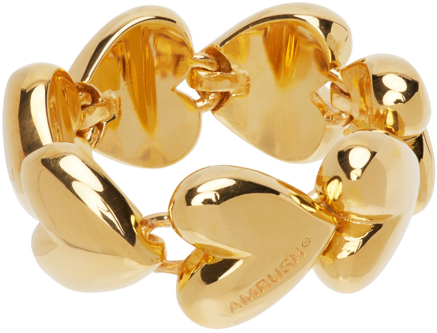 AMBUSH Gold Heart Charm Ring