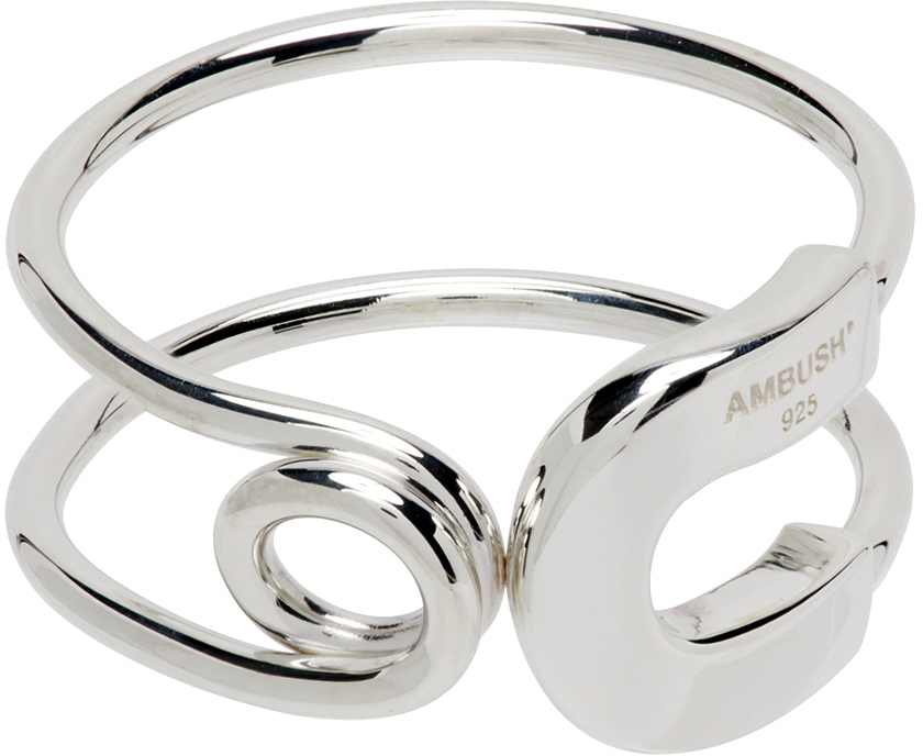 Ambush Silver Safety Pin Ring | ModeSens