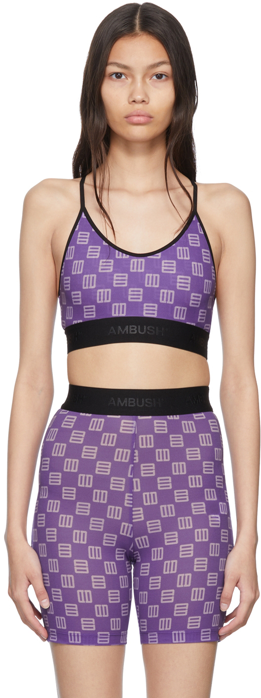 Purple Nylon Sports Bra