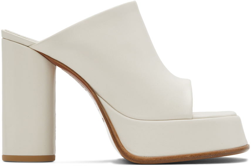 ★AMBUSH★Platform Mule★ホワイト★ White Platform Mules by AMBUSH on Sale