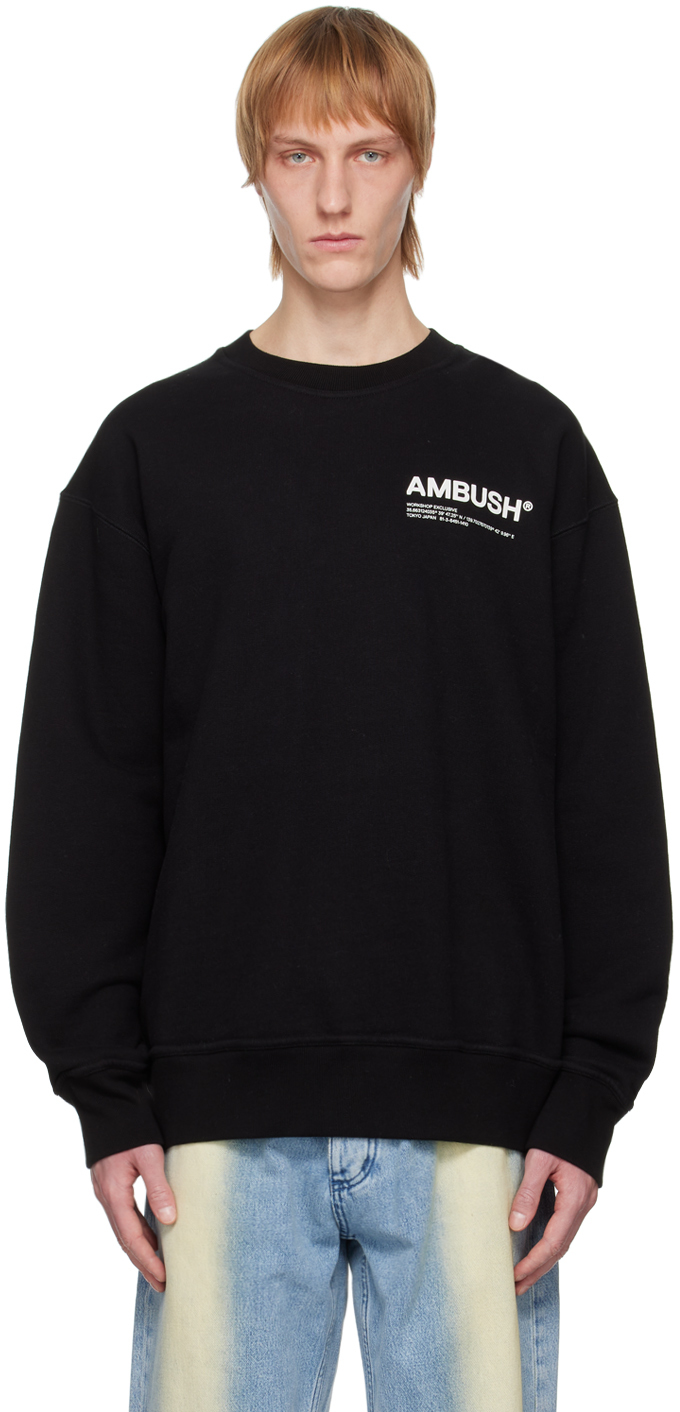 Black Cotton Sweatshirt by AMBUSH on Sale