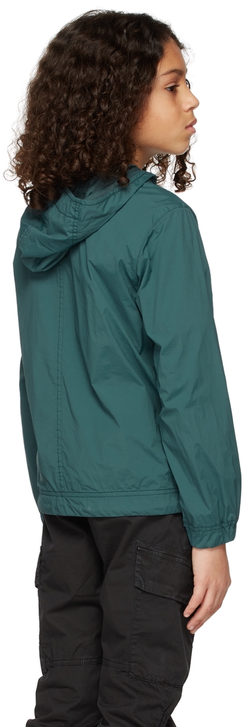 Stone Island Kids Green Hooded Jacket In V0066 Grygr