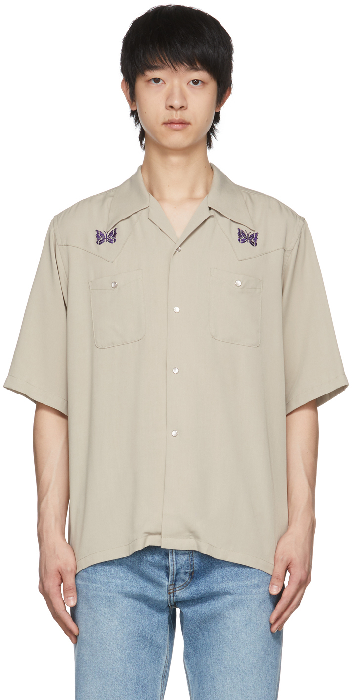 NEEDLES S/S COWBOY ONE-UP SHIRT サテン ブルー - www.top4all.pl