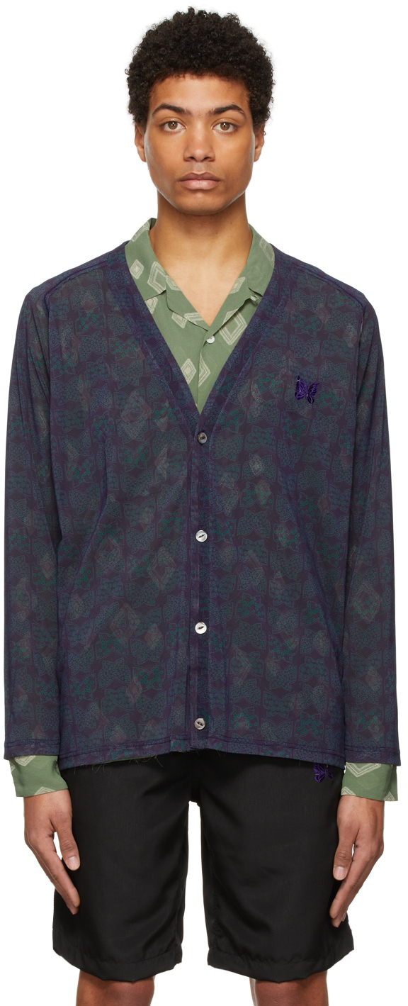 Purple & Green Mesh Cardigan