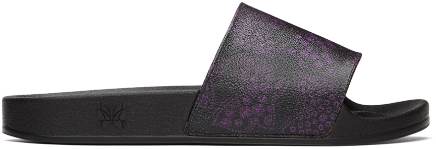 Black & Purple Papillion Shower Sandals