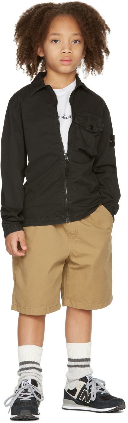 Stone Island Junior Kids Black Overshirt Jacket In V0129 Black