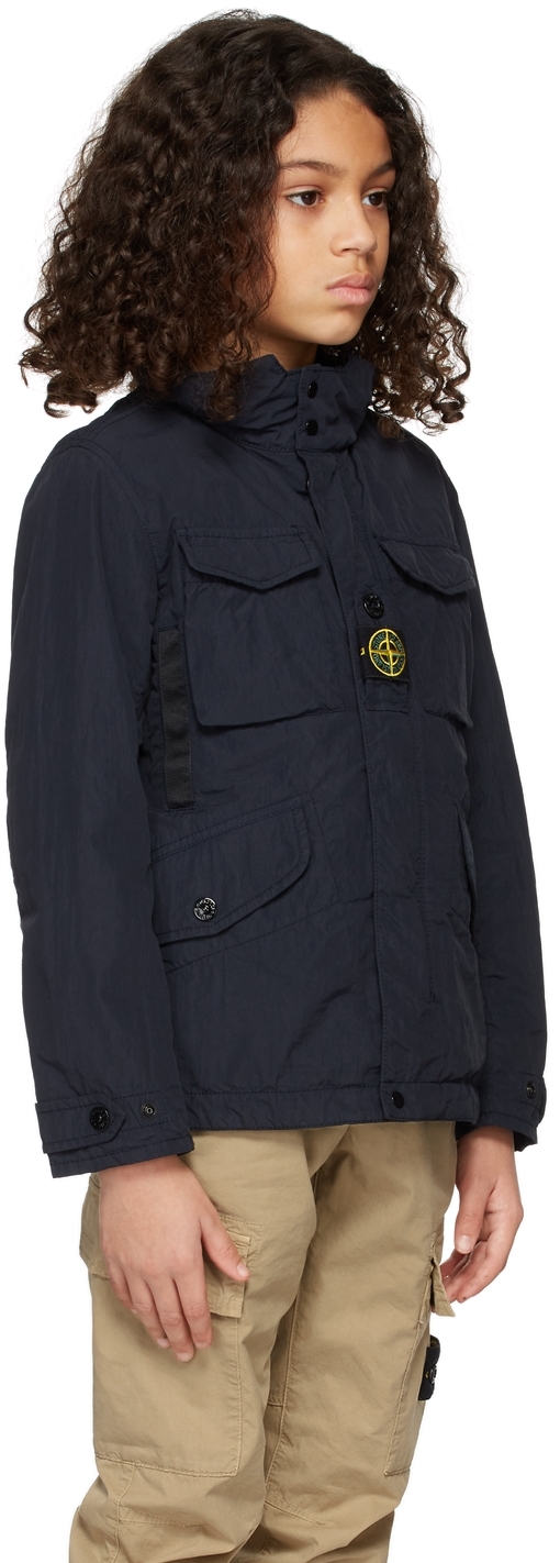 Stone Island Kids Navy Field Jacket In V0020 Navy Blue