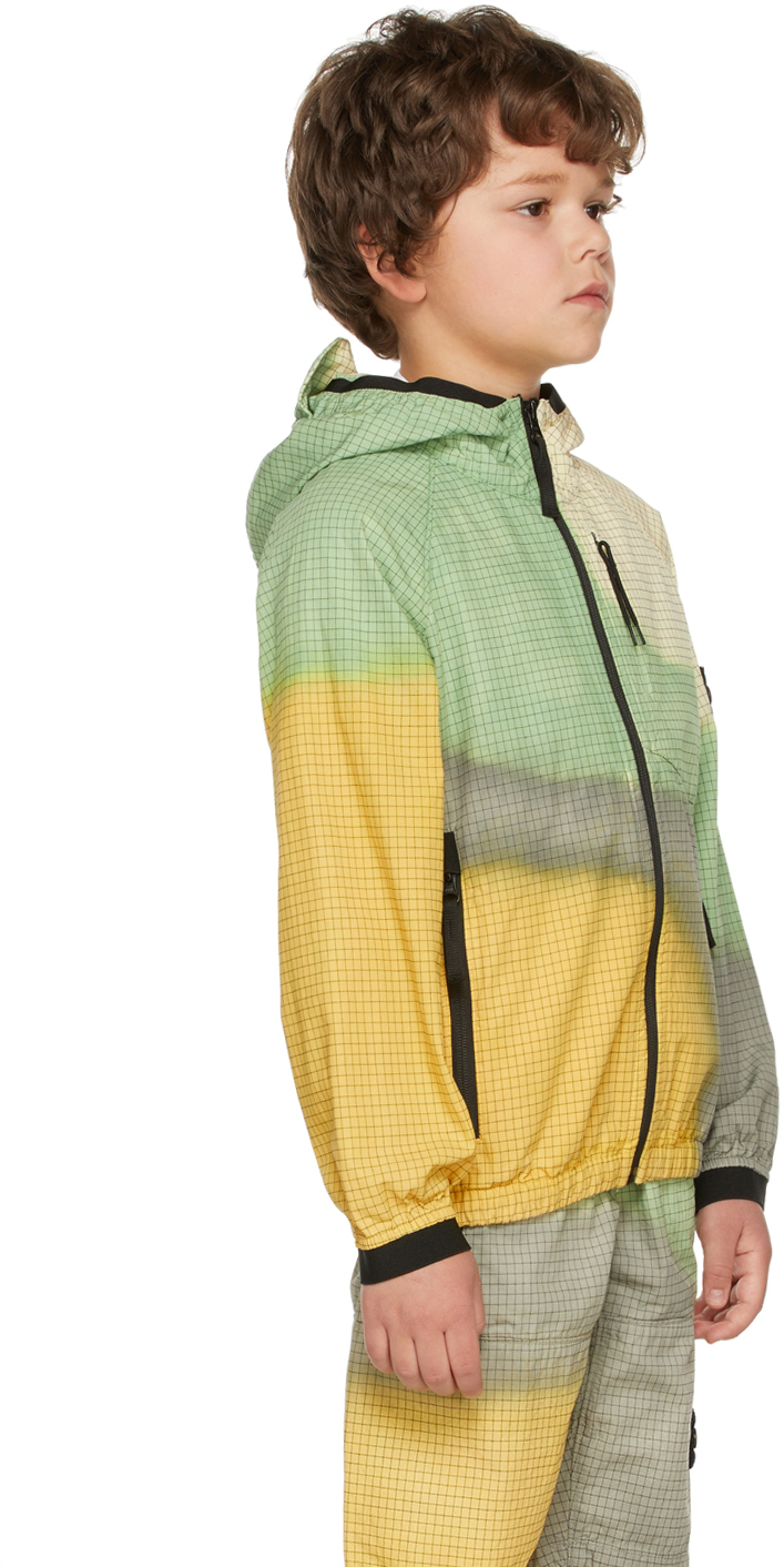 Stone Island Kids Yellow & Green Airbrush Jacket In V0030 Yellow