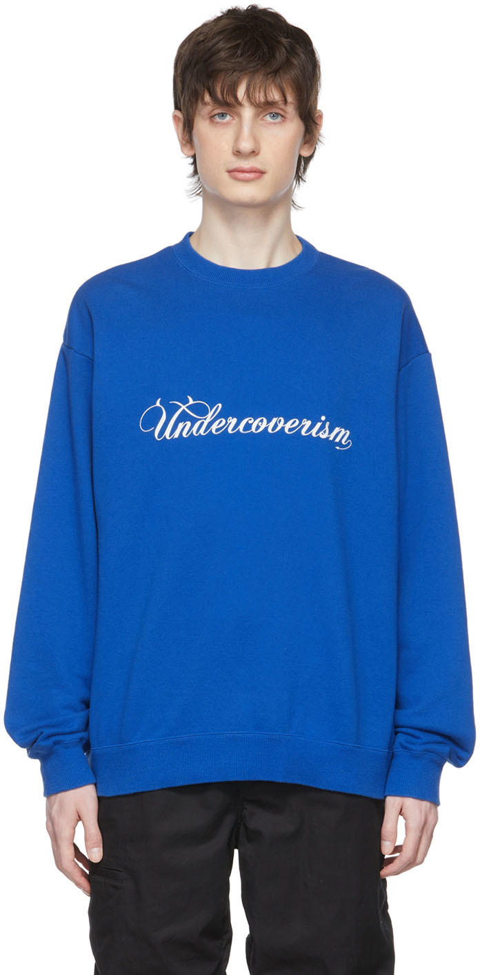 Undercoverism Logo-print Cotton Sweater In Blue
