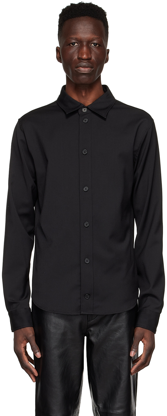 Black Polyester Shirt by Han Kjobenhavn on Sale