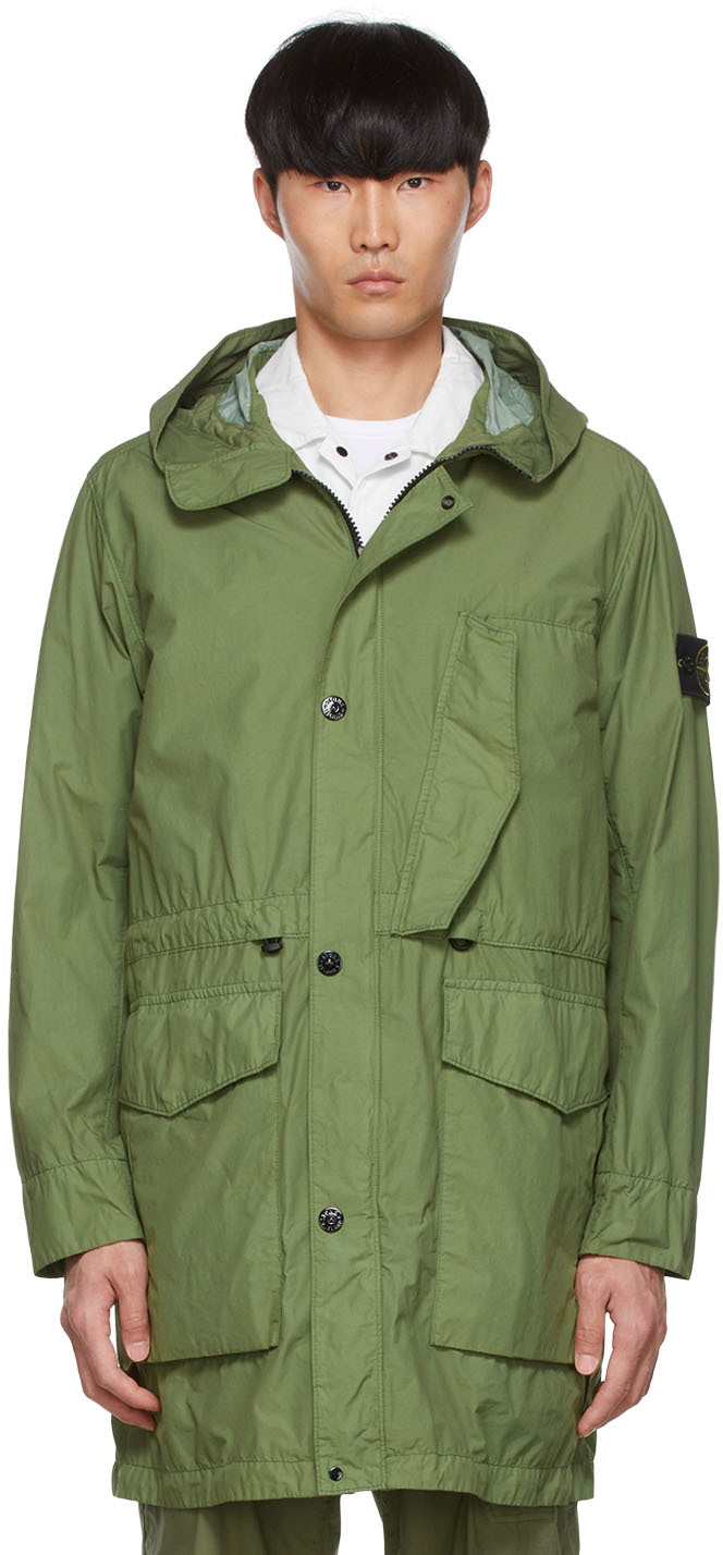 Homme Vêtements Manteaux Imperméables et trench coats Parka à capuche Stone Island pour homme en coloris Vert 