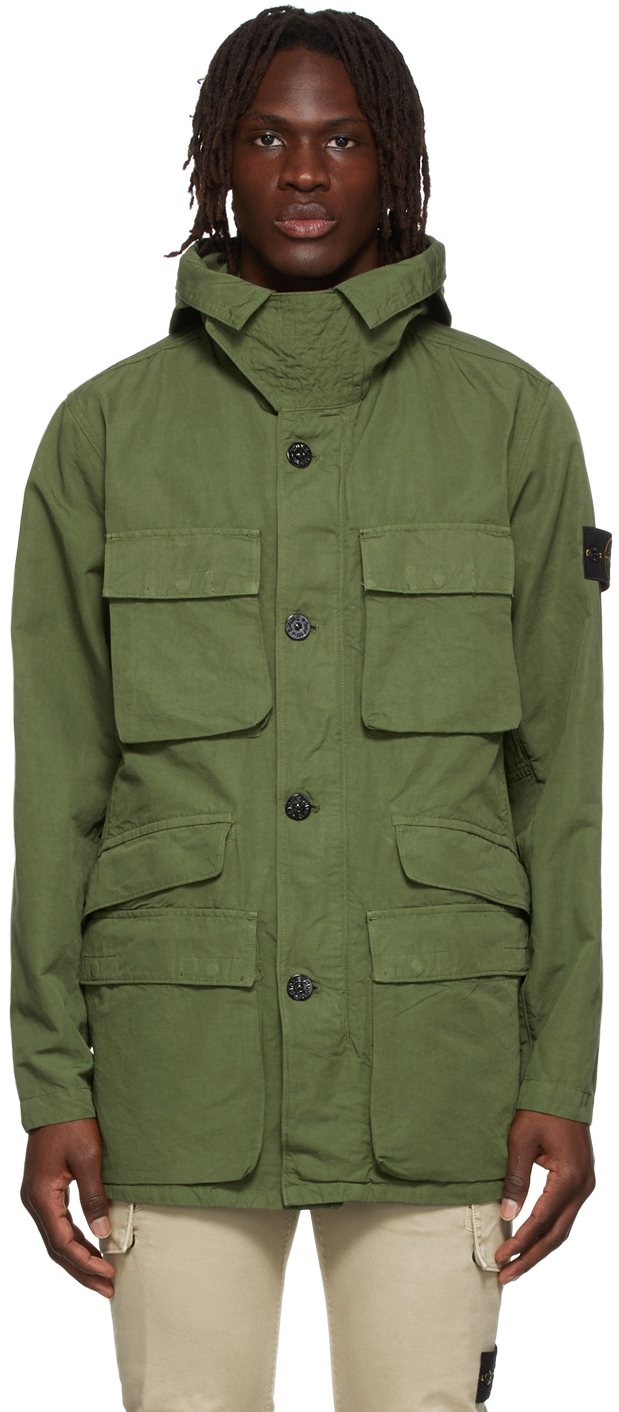 mens stone island jacket green