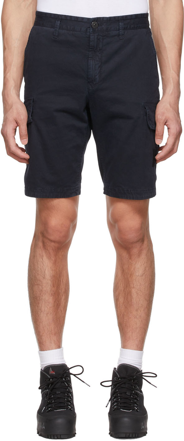 Stone Island Navy Cotton Shorts