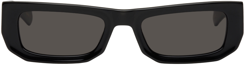Flatlist Eyewear Black Bricktop Sunglasses In Solid Black / Solid