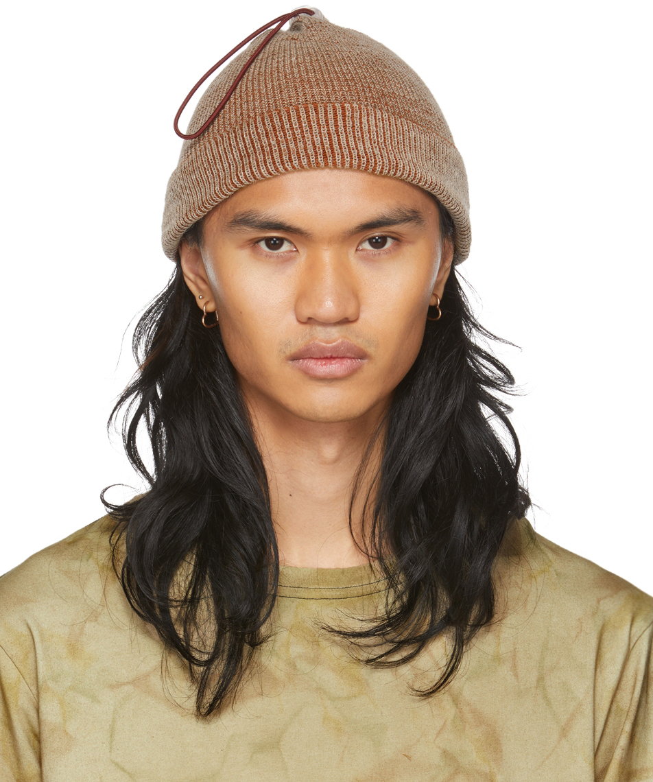 Taupe Stop Beanie by Eckhaus Latta on Sale