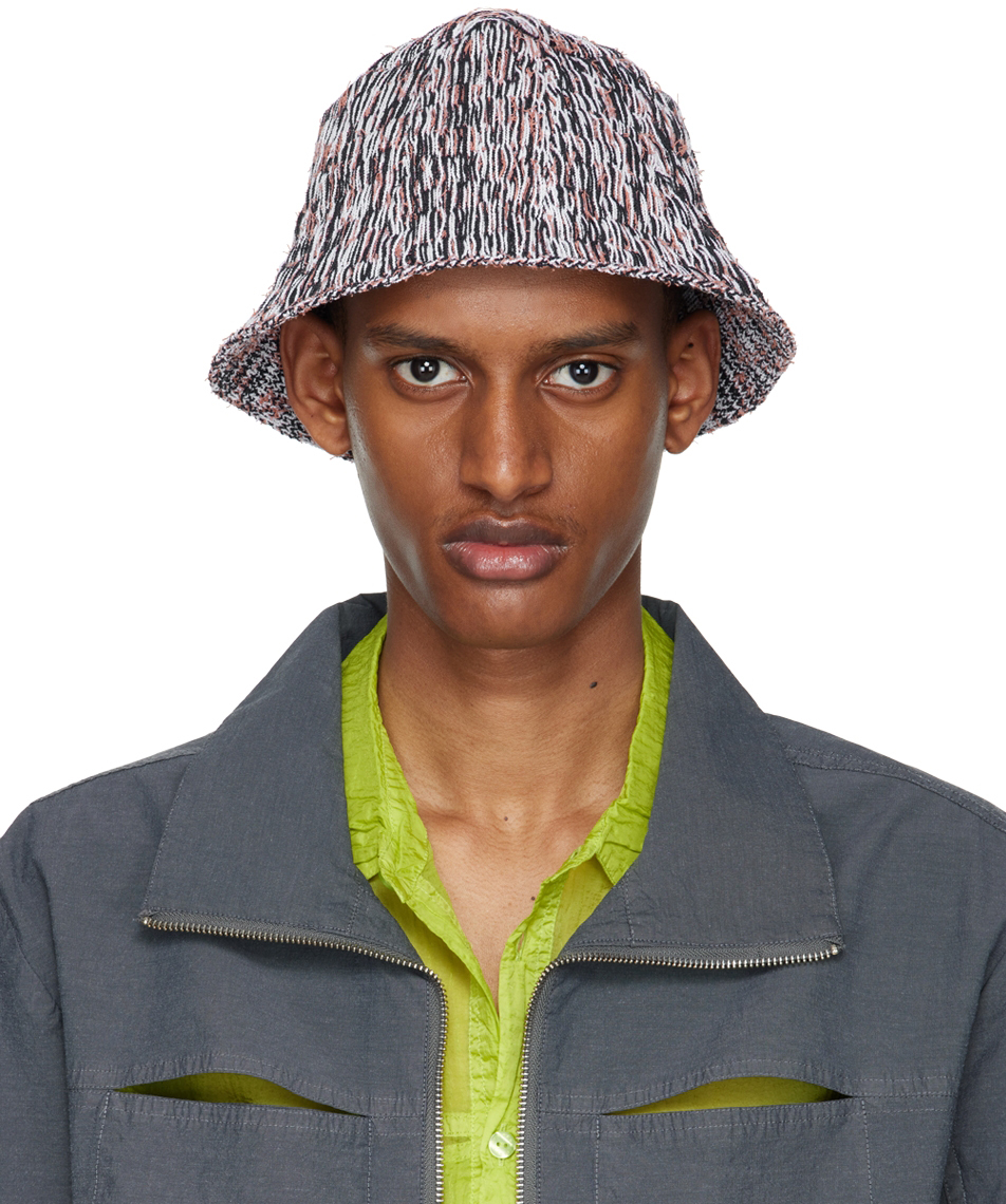 Eckhaus Latta Black & Orange Static Beach Hat In Terra