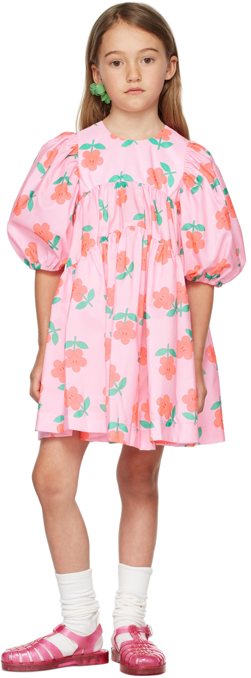 Kids Pink Floral Dress Ssense Bambina Abbigliamento Vestiti Vestiti stampati 