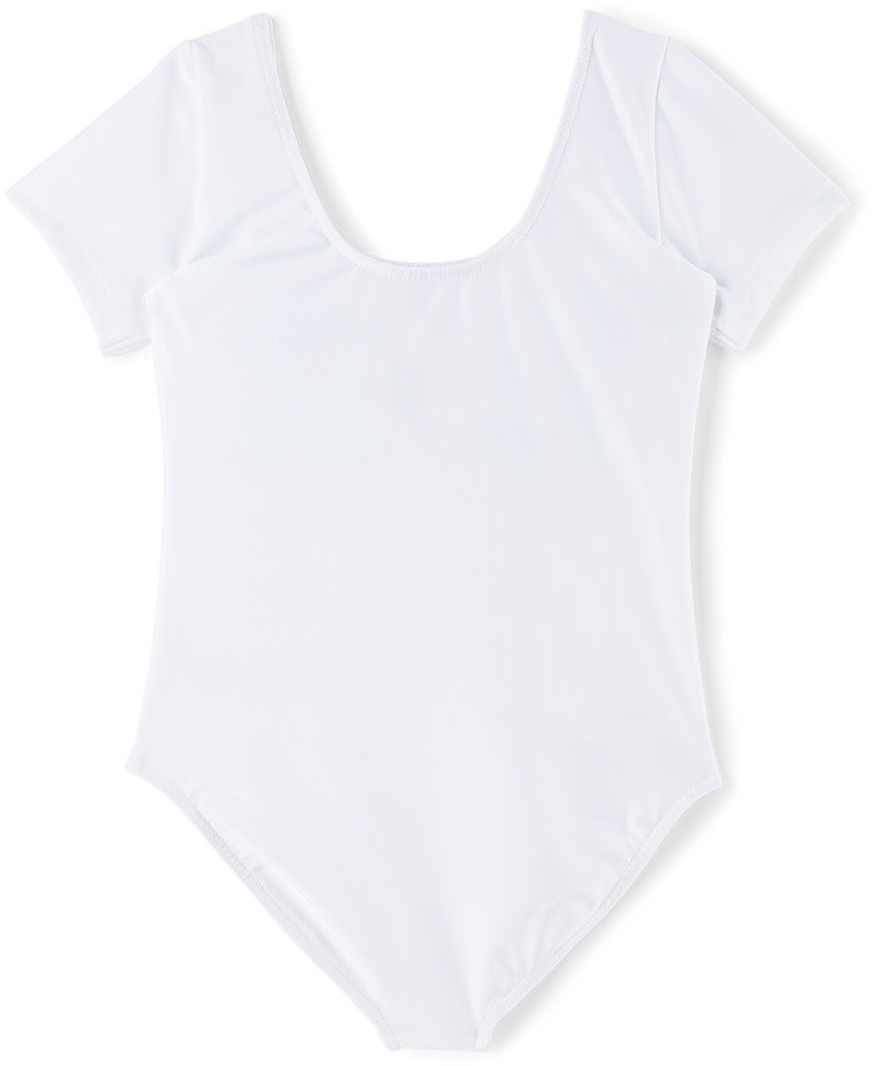 Crlnbsmns Kids White Flower Smile One-piece Swimsuit In Fluo Flower White