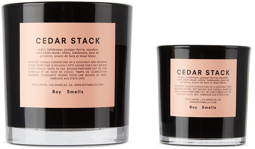 Boy Smells Cedar Stack Twin Candle Set