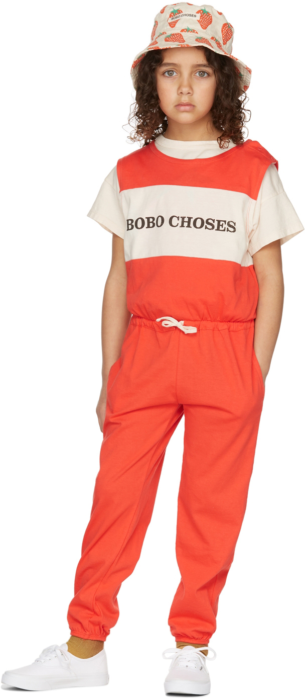 SSENSE Clothing Dungarees Kids Red Logo Overalls 