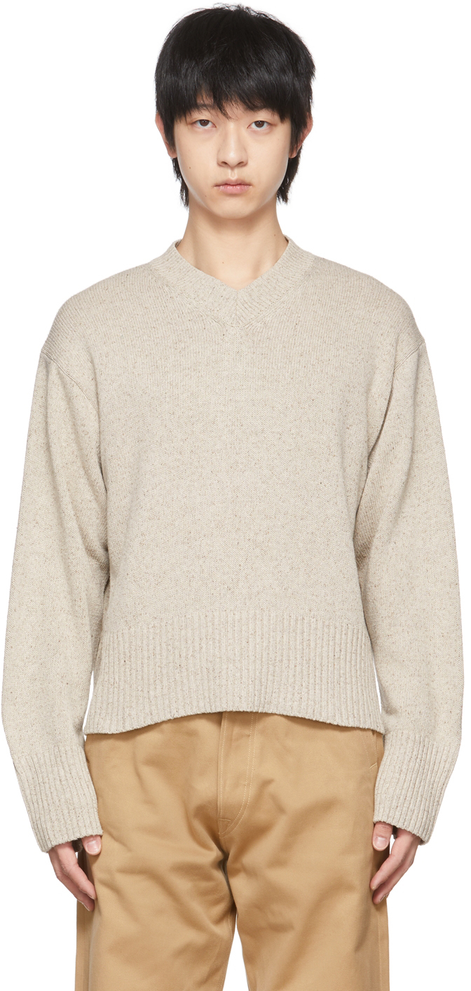 Taiga Takahashi: Beige Silk Sweater | SSENSE