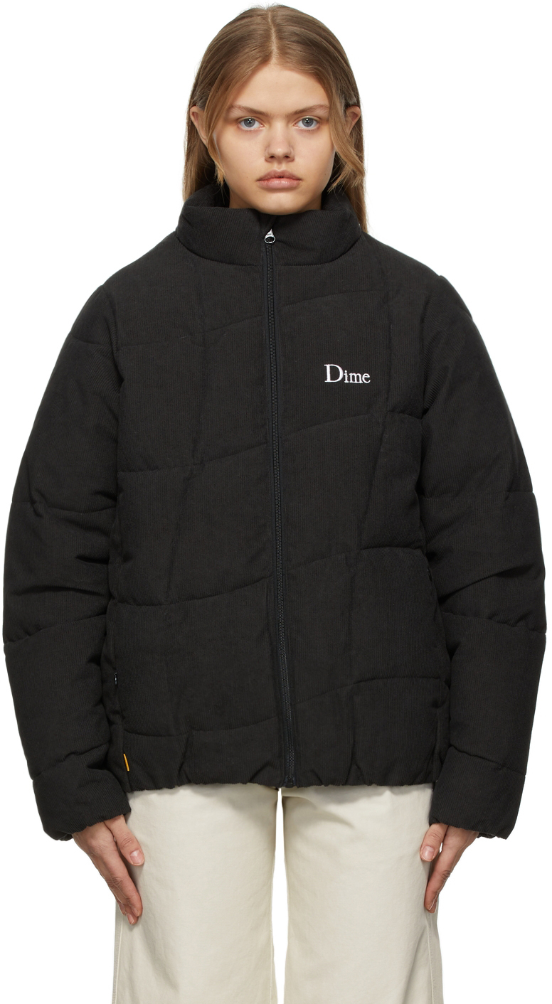 DIME CORDUROY WAVE PUFFER JACKET/ BLACK-