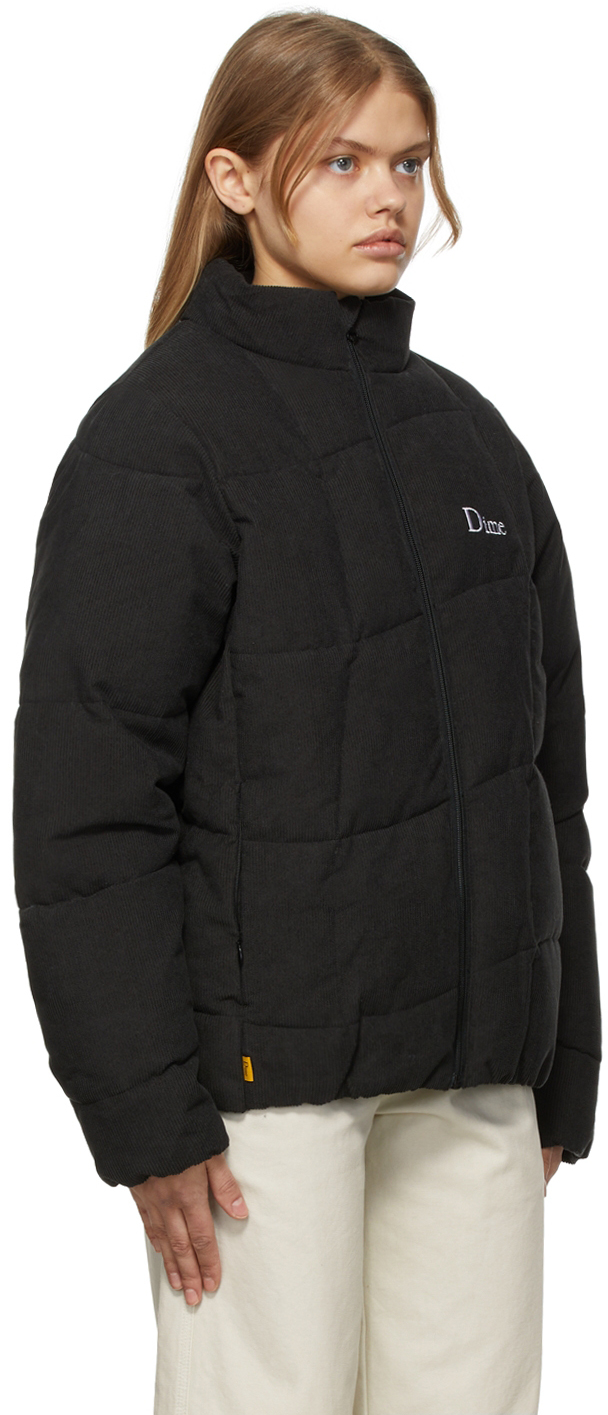 Dime Black Corduroy Wave Puffer Jacket | Smart Closet