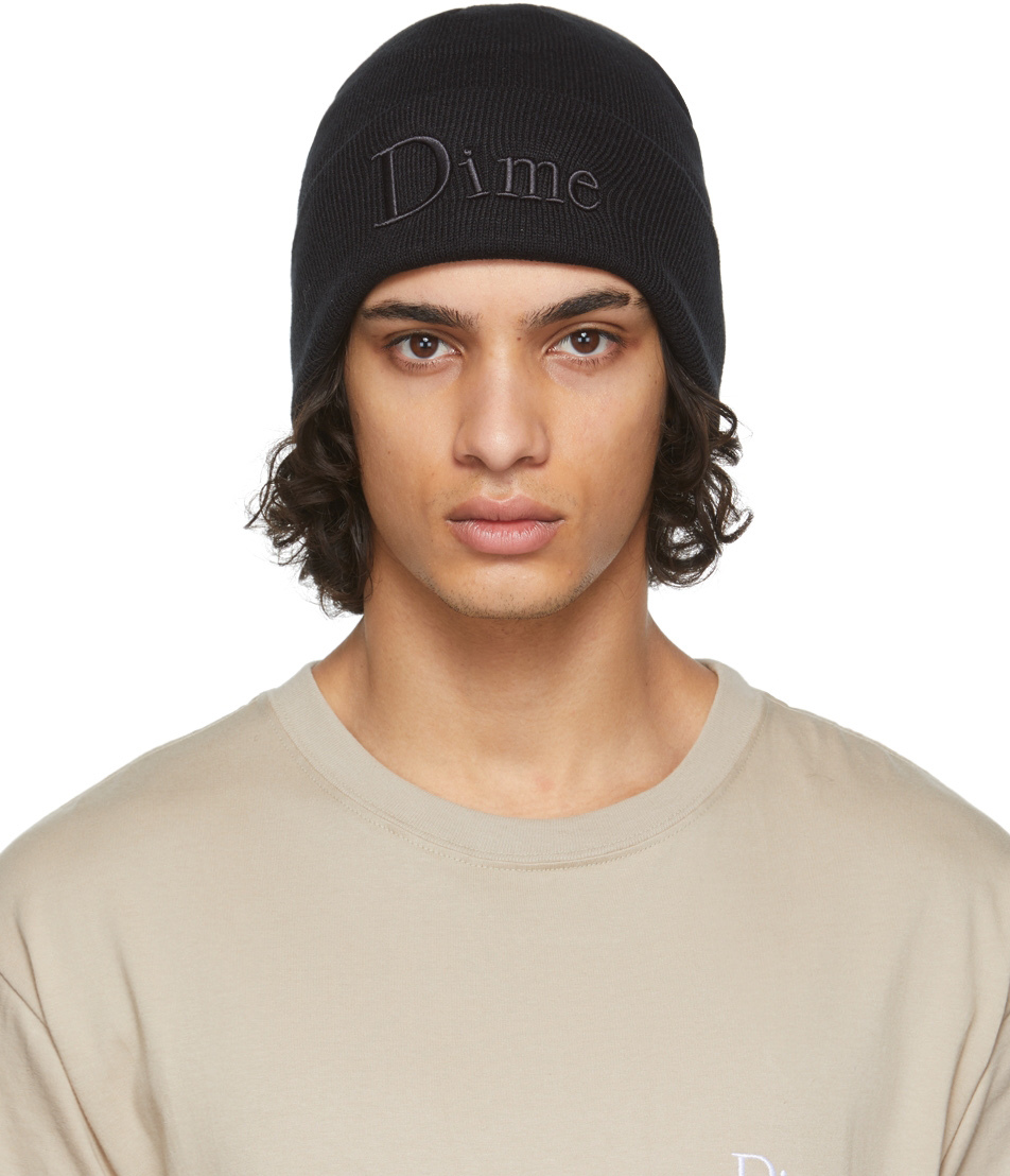 Dime Black Classic 3D Logo Beanie | Smart Closet