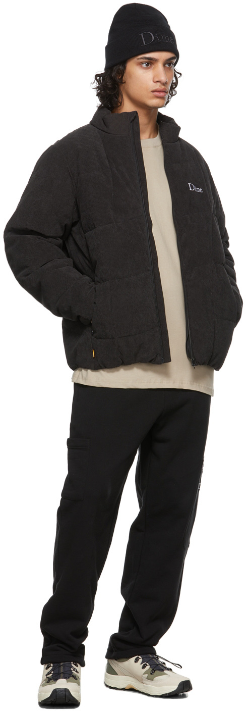 Dime Black Corduroy Wave Puffer Jacket | Smart Closet