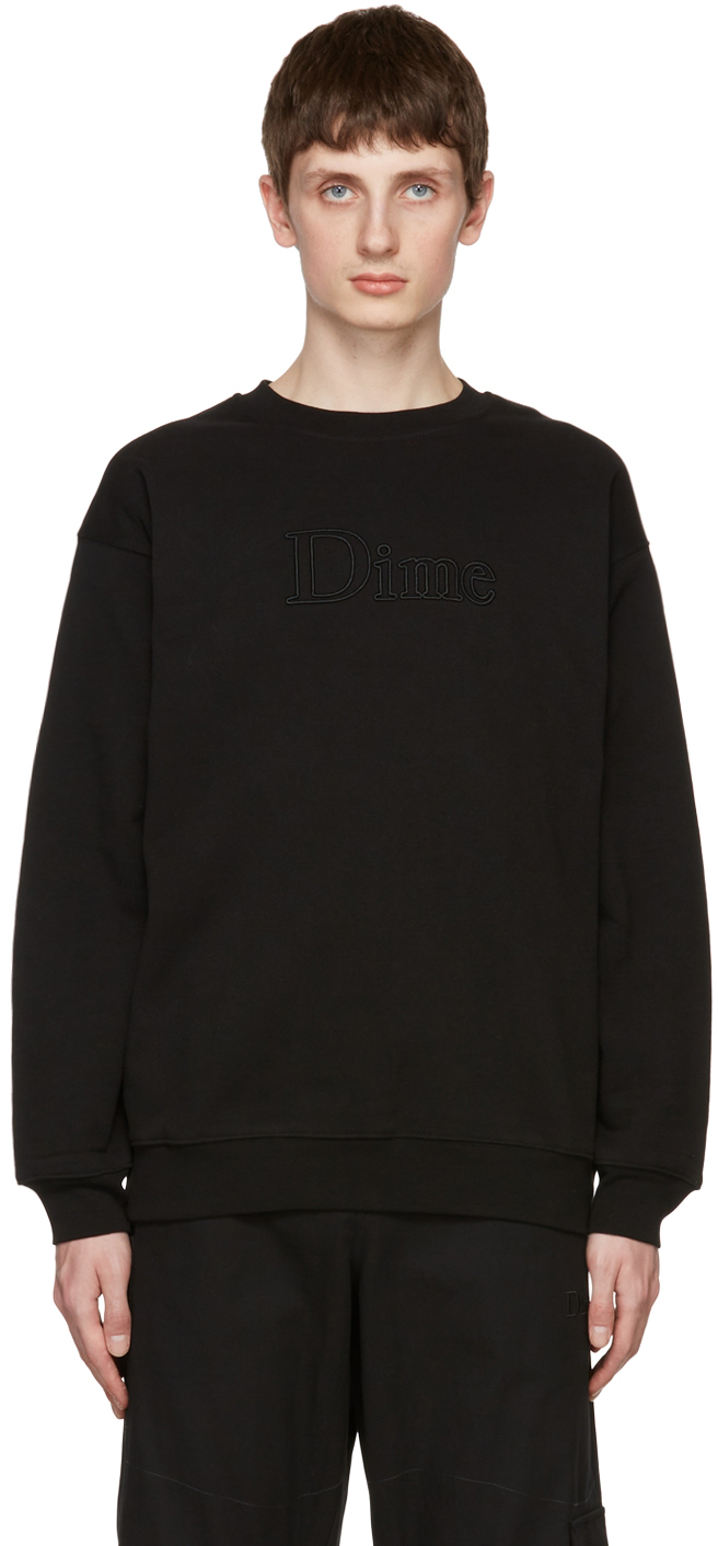 Dime Classic Embossed Crewneck Sweatshirt In Black | ModeSens