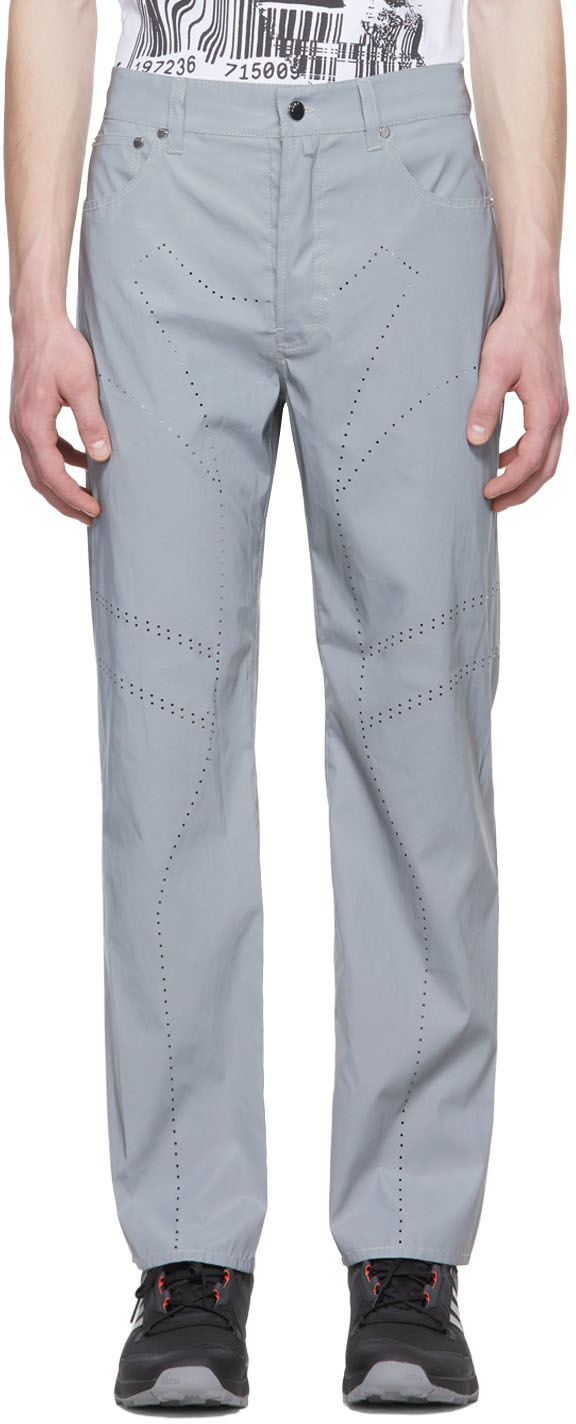 Silver Polyester Trousers