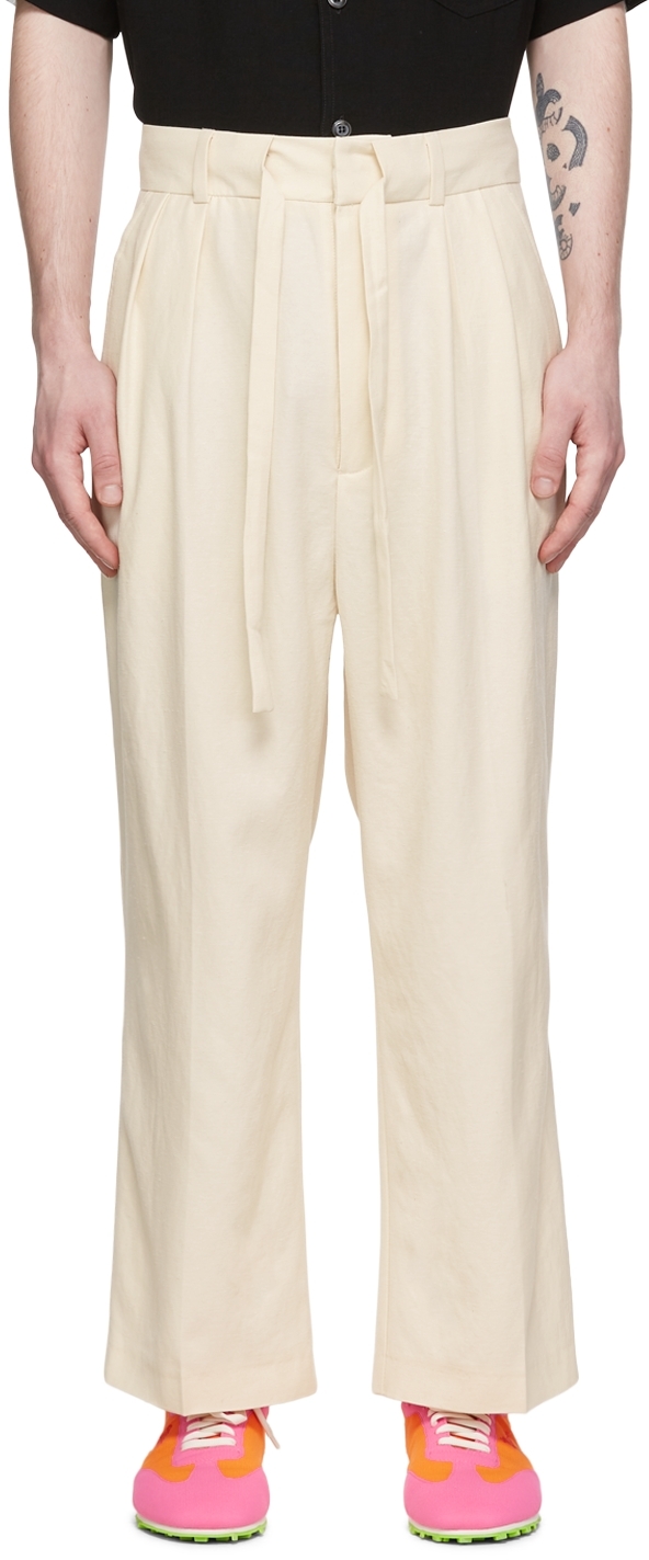Nanushka Off-white Floris Trousers In Neutrals