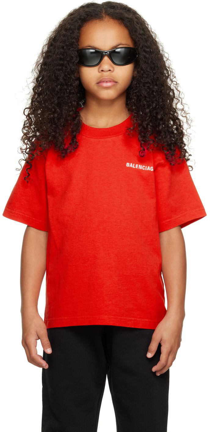 Balenciaga Babies' Kids Red Vintage T-shirt In 3168 Red