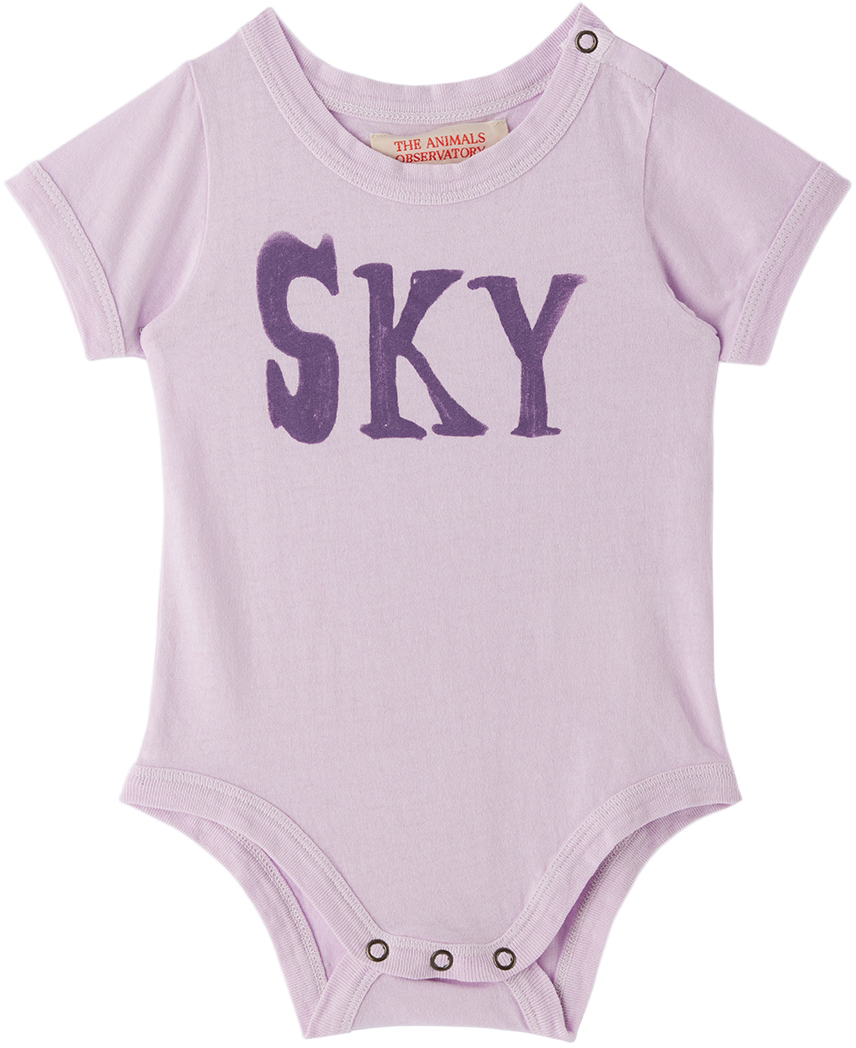 The Animals Observatory Baby Purple 'sky' Bodysuit In Lilac