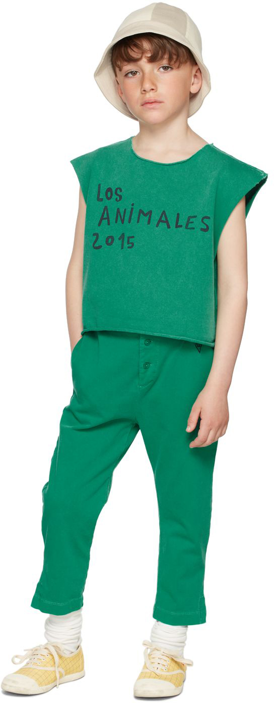 THE ANIMALS OBSERVATORY KID GREEN LOGO CHAMELEON LOUNGE PANTS