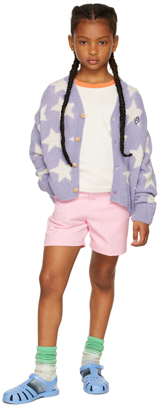 The Animals Observatory Kids Pink Logo Moare Pig Trousers In Pink
