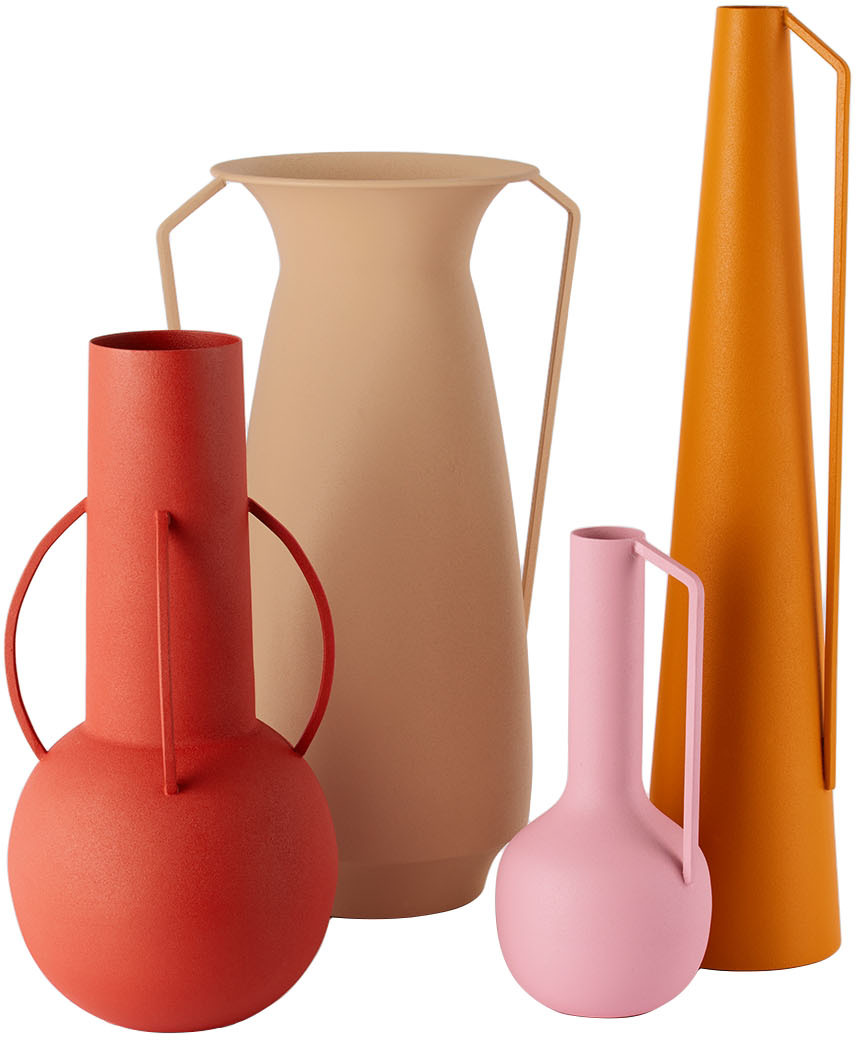 Polspotten Multicolor Roman Vase Set In Pinks