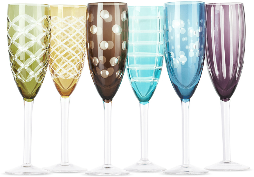 Einde Missie melk Multicolor Cuttings Champagne Glass Set by POLSPOTTEN | SSENSE