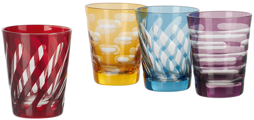 Polspotten Multicolor Tubular Tumbler Set In Multi