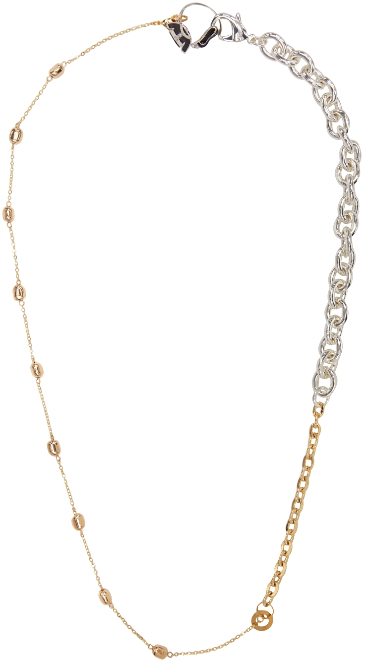 Ssense Uomo Accessori Gioielli Collane Silver & Gold Materialmix Necklace 