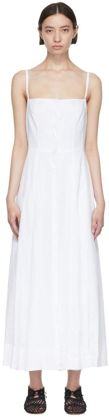 White Margritte Midi Dress by Gabriela Hearst on Sale