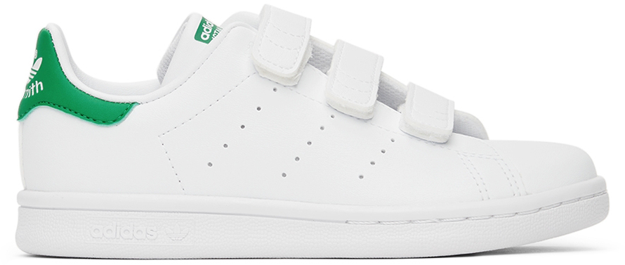 Kids White & Green Stan Smith Velcro Little Kids Sneakers by adidas ...