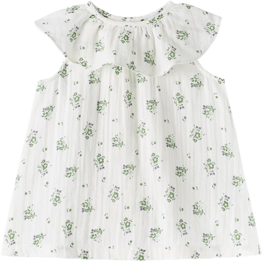Ssense Bambina Abbigliamento Vestiti Vestiti stampati Baby Off-White Floral Print Dress 