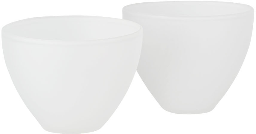 Los Objetos Decorativos White Opal Small Vase Set In White