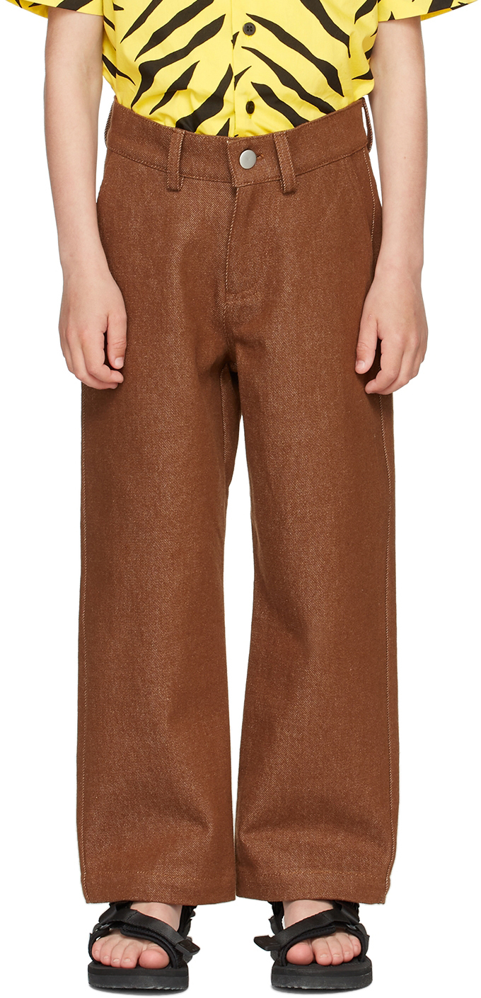 SSENSE Clothing Jeans Straight Jeans Kids Brown Straight-Leg Jeans 