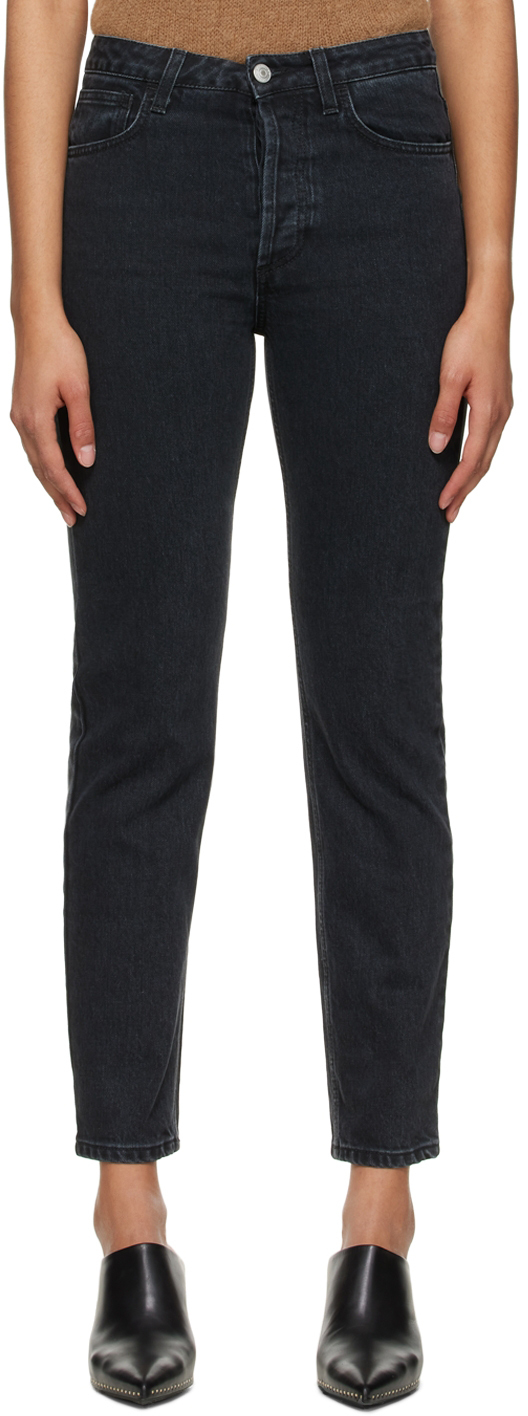 House of Dagmar Black Devine Straight-Fit Cropped Jeans