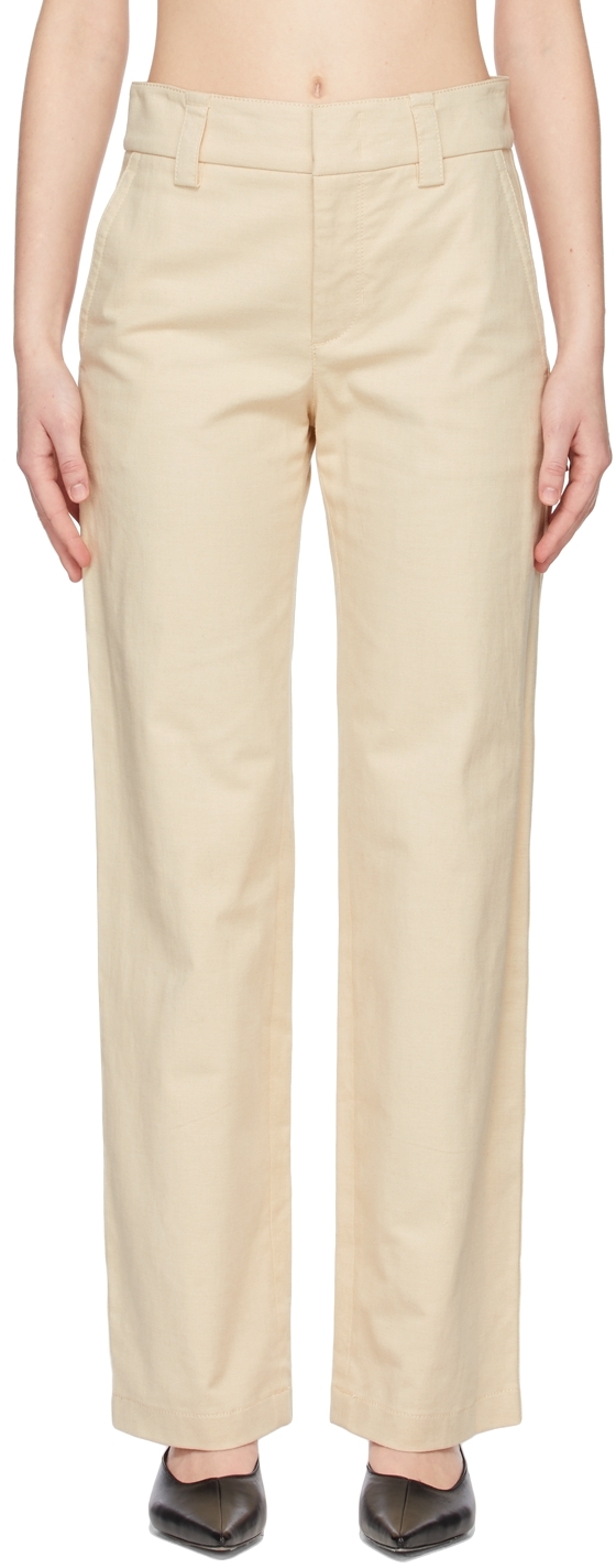 Beige Casual Utility Trousers